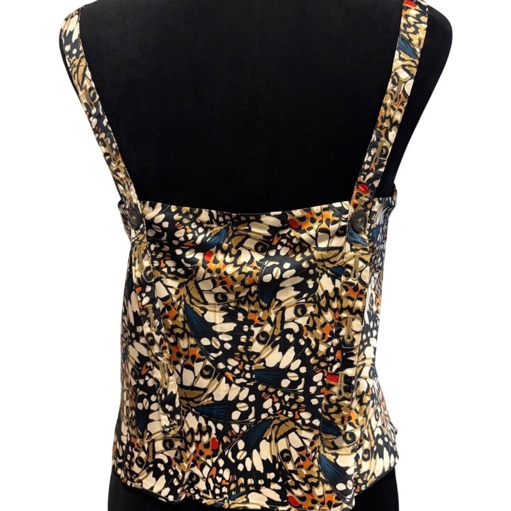 Wildfang Empower Satin Cami Women Small Black Butterfly Wing Adjustable Straps - Picture 4 of 8